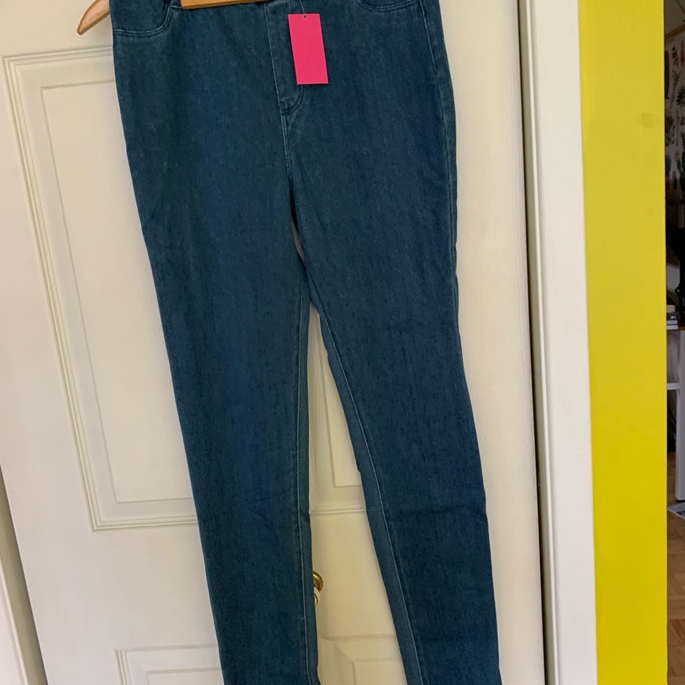 Elegant Denim Blue Women's Leggings